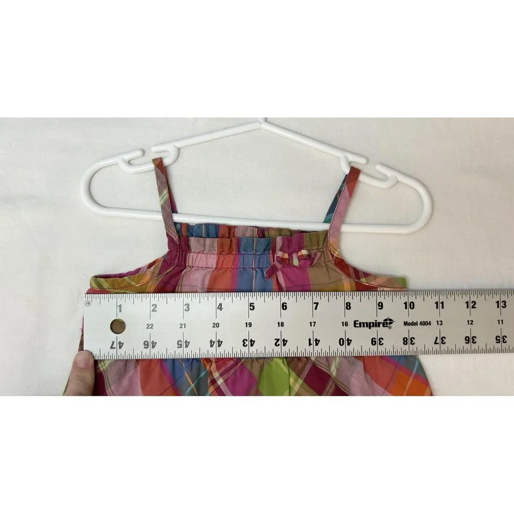 Janie and Jack Sundress Girls 12-18 Months Madras Plaid Tiered Ruffle Bow Cotton